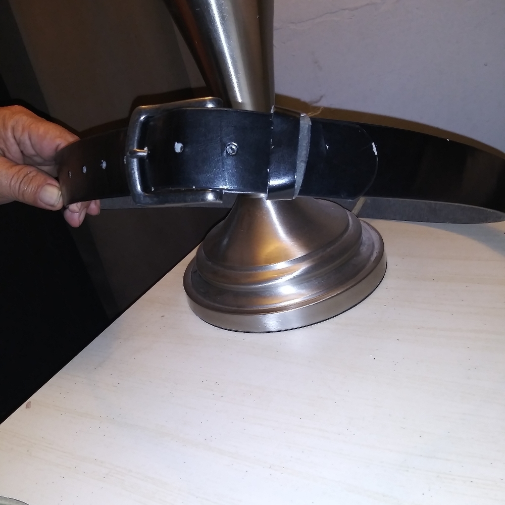 Mens black 42 waist belt Not real leather